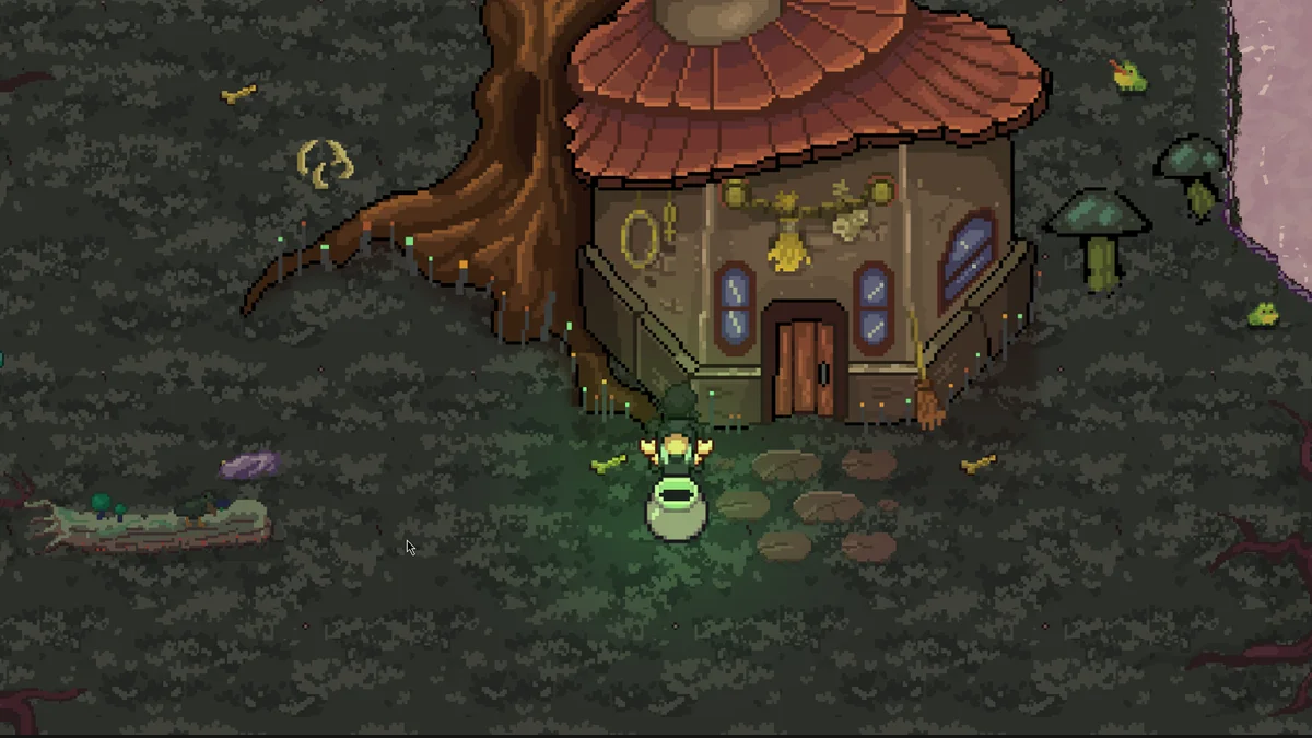 Pawsome Resort gameplay screenshot with crops and resources